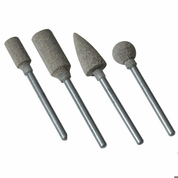 Cgw Abrasives Cotton Fiber Mounted Point, W163 Cylindrical Point, 1/4 in Dia x 1/2 in L Head, 1/8 in Dia Shank 49561